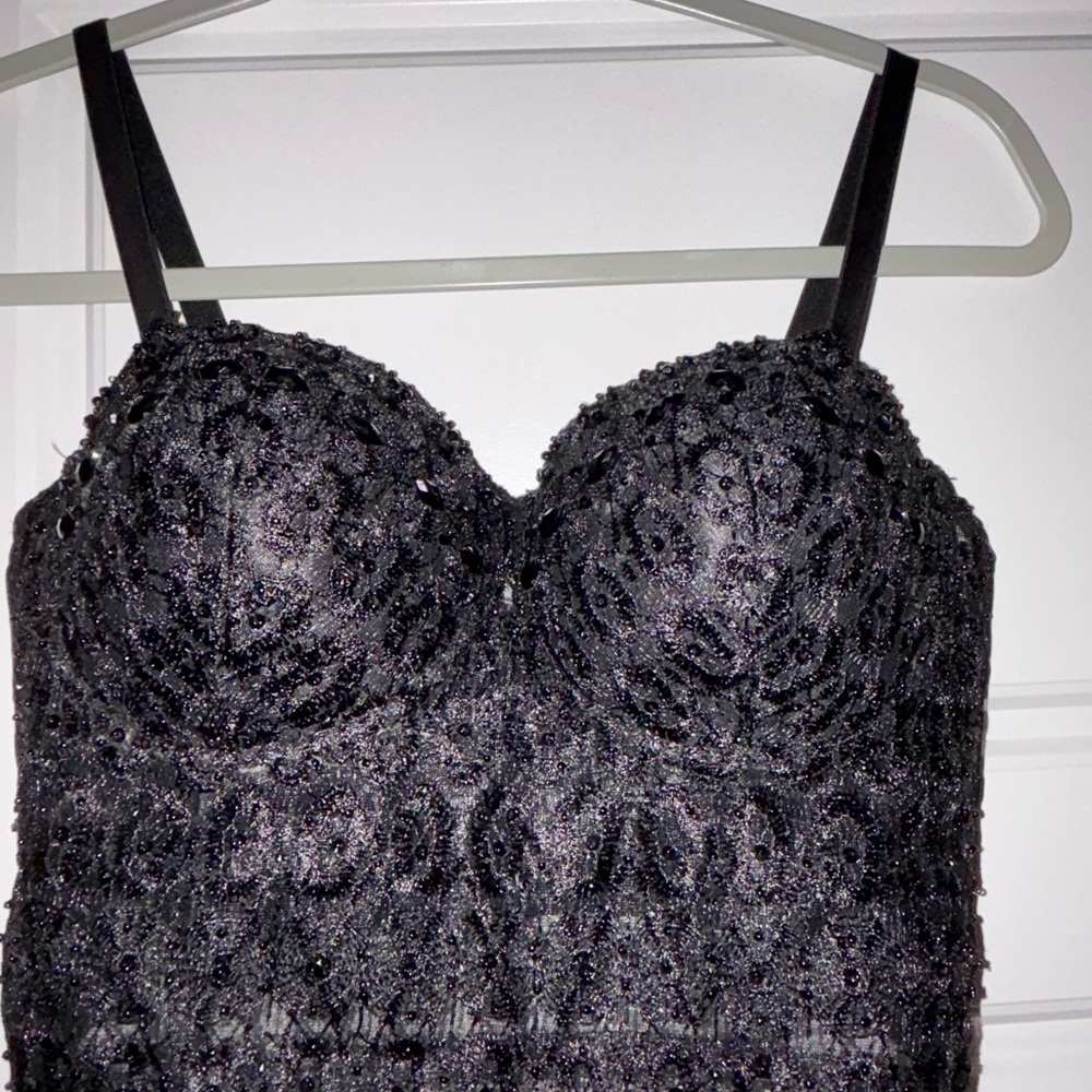 Windsor Black Beaded Lace Bustier